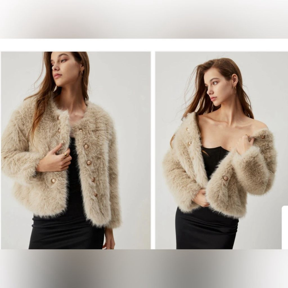 Double-Breasted Faux Fox Fur Coat Fashion Streetwear Fur Jacket Plush Soft Warm